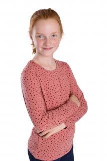 Dívčí tričko KAPKY NA SKOŘICOVÉ  dlouhý rukáv Velikost: 128