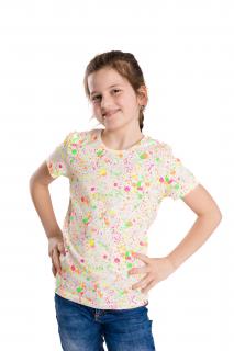 Dívčí tričko NEON krátký rukáv Velikost: 140, Barva: Bílá