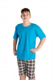 Pánské pyžamo MINIMALISM krátký rukáv Velikost: XL, Barva: Tyrkysová