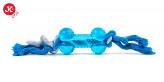 TPR - Bavlněný uzel s kostí - modrý, odolná (gumová) hračka z termoplastické pryže