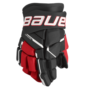 Rukavice BAUER S23 SUPREME M5 PRO INT Barva: Black/red - černočervená, Velikost: 12  int