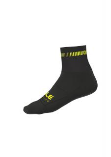 Cyklistické ponožky ALÉ LOGO Q-SKIN SOCKS, black/fluo yellow Velikost: Velikost M/40-43