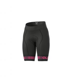 Dámské letní cyklistické kalhoty ALÉ GRAPHICS PRR STRADA, black/fluo pink Velikost: L