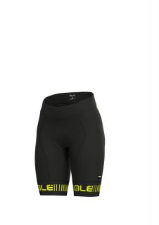 Dámské letní cyklistické kalhoty ALÉ GRAPHICS PRR STRADA, black/fluo yellow Velikost: S