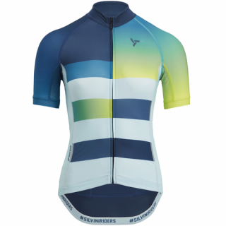 Dámský letní cyklistický dres SILVINI Mazzana, navy-turquoise Velikost: L