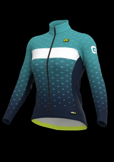 Dámský zateplený cyklistický dres ALÉ PR-R STARS, aqua Velikost: L