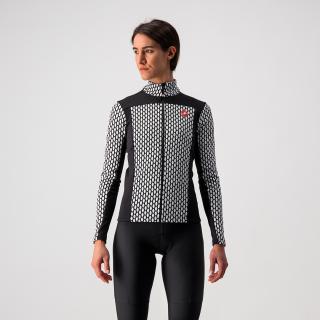 Dámský zateplený cyklistický dres CASTELLI Sfida 2, black/white Velikost: L