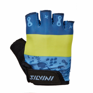 Dětské cyklistické rukavice SILVINI Punta, black blue Velikost: 7-8