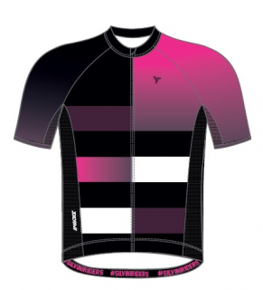 Dětský cyklistický dres SILVINI Mazzani, black fuchsia Velikost: 122-128