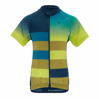 Dětský cyklistický dres SILVINI Mazzani, navy lime Velikost: 122-128