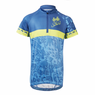 Dětský cyklistický dres SILVINI Scrivia, blue lime Velikost: 110-116