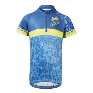 Dětský cyklistický dres SILVINI Scrivia, blue lime Velikost: 122-128