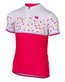 Dětský letní cyklistický dres ETAPE RIO, růžová/bílá Velikost: 152-158