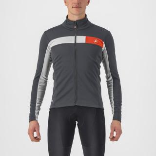 Pánská cyklistická bunda Castelli Mortirolo 6S, dark gray/silver gray-red reflex Velikost: XL