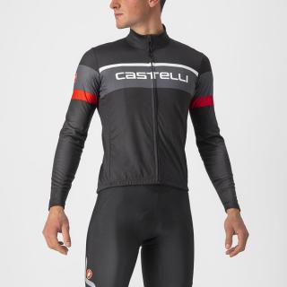 Pánský cyklistický dres CASTELLI Passista, light black/dark gray-red Velikost: L