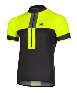 Pánský cyklistický dres ETAPE FACE, černá/žlutá fluo Velikost: L