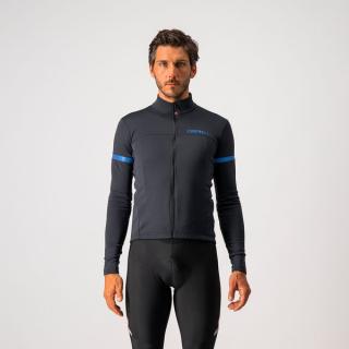 Pánský zateplený cyklistický dres CASTELLI Fondo 2, light black/blue reflex Velikost: XL