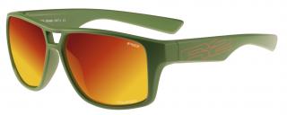 Sportovní cyklistické sluneční brýle R2 MASTER Barva čoček: polarizační šedá, červeno-černé revo, Barva rámu: zelený/matný