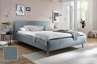 Čalouněná postel MATTIS 160x200 cm - ledově modrá