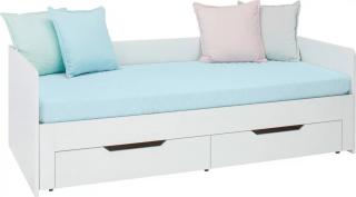 Dětská rozkládací  postel CINDY 90x200 cm s úložným prostorem bílá