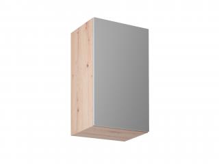 Horní kuchyňská skříňka LANGEN 45 cm; světle šedá / dub artisan