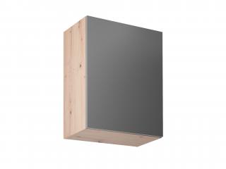 Horní kuchyňská skříňka LANGEN 60 cm; šedá / dub artisan