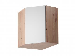 Horní rohová kuchyňská skříňka LANGEN 60 cm; světle šedá / dub artisan