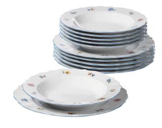 JÍDELNÍ SOUPRAVA, 12dílné, porcelán vícebarevná, bílá