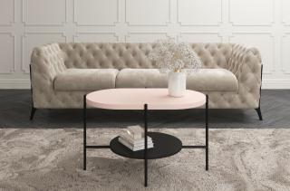 Konferenční stolek GLADYS, černý / růžový