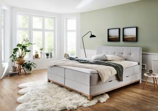 Postel boxspring AMANDA 180x200 cm; šedá