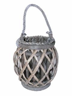 Košíkárna Lampa proutěná šedá 21x21 cm