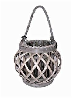 Košíkárna Lampa proutěná šedá 22x18 cm