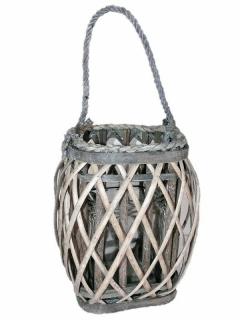 Košíkárna Lampa proutěná šedá 24x26 cm