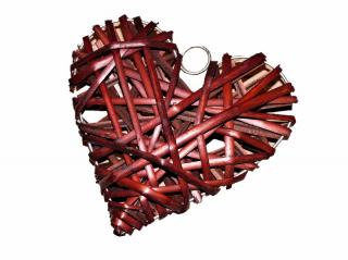 Košíkárna Proutěné srdce hnědé 13x15 cm