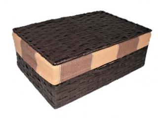 Košíkárna Úložný koš s víkem 52x34 cm tmavě hnědý