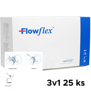 Acon Biotech Hangzhou Flowflex SARS-CoV-2 Antigen Rapid Test 3v1 25 ks (EXPIRACE 10-12-2023)
