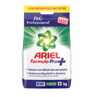 Ariel Formula Pro+ dezinfekční prací prášek 13 kg (Ariel Formula Pro+ je dezinfekční prací prášek pro profesionální použití v oblasti zdravotní a sociální péče.)