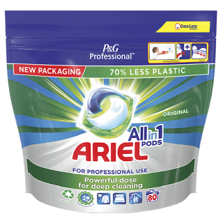 Ariel Professional kapsle na praní prádla 80 ks (Gelové kapsle na bílé i barevné prádlo (nejen) pro profesionální provozy.)