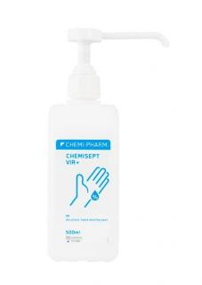 CHEMI-PHARM, CHEMISEPT VIR+ 500ml  (Tekutý alkoholový dezinfekční přípravek na ruce.)