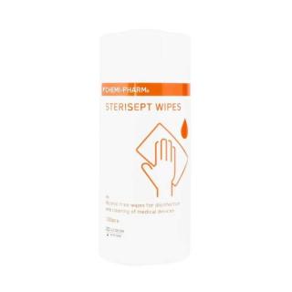 CHEMI-PHARM, STERISEPT wipes, 100ks (Ubrousky STERISEPT WIPES jsou dokonalým produktem pro rychlou dezinfekci lékařských přístrojů a zařízení, jsou vhodné i na povrchy, jako jsou povrchy v blízkosti pacienta, vyšetřovací gauče, fyzioterapeutické matrace,)