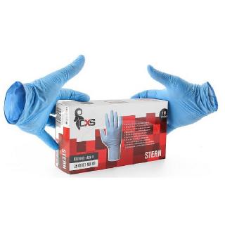 CXS STERN jednorázová nitrilové rukavice (velikost X) (Jednorázové rukavice, nepudřené, bal. 100 ks. Zdrsněné konečky prstů poskytují dobré pohodlí a citlivost pro jemnou a přesnou manipulaci. Bez latexu. Vhodné pro krátkodobý kontakt s potravinami)