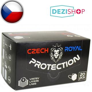 Czech Royal Protection respirátor FFP2 20 ks (Respirátor od českého výrobce s nosním klipem zajištuje těsné přilnutí k tváři a účinnou filtraci částic. )