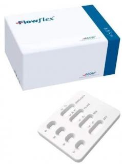 FlowFlex 5 v 1 Adenovirus/RSV/Chřipka A/B/SARS-CoV-2 Profi 20ks krabička EXPIRACE 12/2026 (Rychlý kombinovaný test pro samotestování na detekci antigenu ADENOVIRUS, RSV, covid SARS-CoV-2 a jeho aktuální varianty, chřipku typu A a B.)