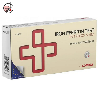 Lomina IRON FER rychlý test železa v krvi (Test Lomina Iron FER je užitečný pro kontrolu hladiny železa v těle.)