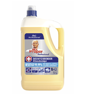 Mr. Proper Professional univerzální dezinfekční čistič 5 L (Dezinfekční čisticí prostředek na podlahy a omyvatelné povrchy. Likviduje 99,99% virů a bakterií.)