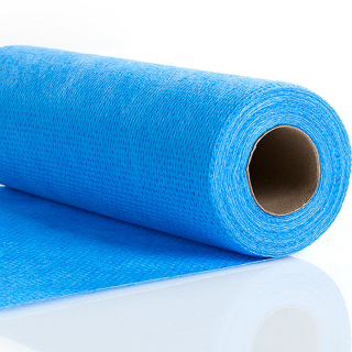 Netkaná textilie EKO WPD modrá perforovaná (Průmyslová perforovaná čistící utěrka z polyesteru a viskózových vláken.)
