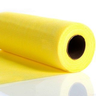 Netkaná textilie EKO WPD žlutá perforovaná (Průmyslová perforovaná čistící utěrka z polyesteru a viskózových vláken.)