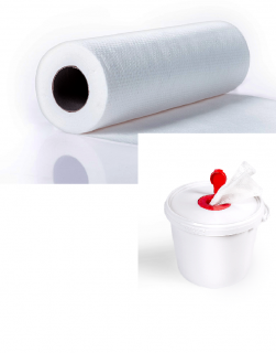 Netkaná textilie EKO WPDK bílá perforovaná, do kbelíku DEZISERVIS (Průmyslová perforovaná čistící utěrka z polyesteru a viskózových vláken.)