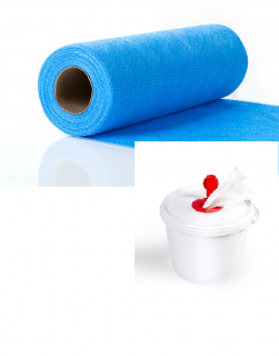 Netkaná textilie EKO WPDK modrá perforovaná, do kbelíku DEZISERVIS (Průmyslová perforovaná čistící utěrka z polyesteru a viskózových vláken.)