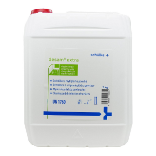 schülke desam extra 5kg (Koncentrovaný kapalný dezinfekční přípravek na bázi KAS a aminu, určený pro jednofázovou dezinfekci a mytí všech omyvatelných ploch a povrchů)